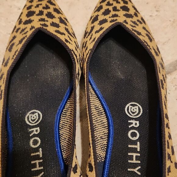 Rothy's "The Point" Leopard-Print Ballet Flats w/ Pointy Toes Size 9 - Picture 4 of 8